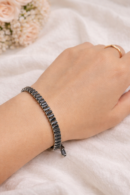 Black Crystal Tennis Bracelet