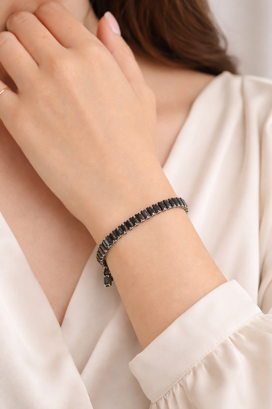 Black Crystal Tennis Bracelet