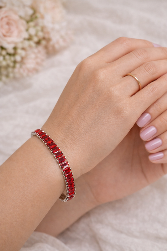 Ruby Red Tennis Bracelet