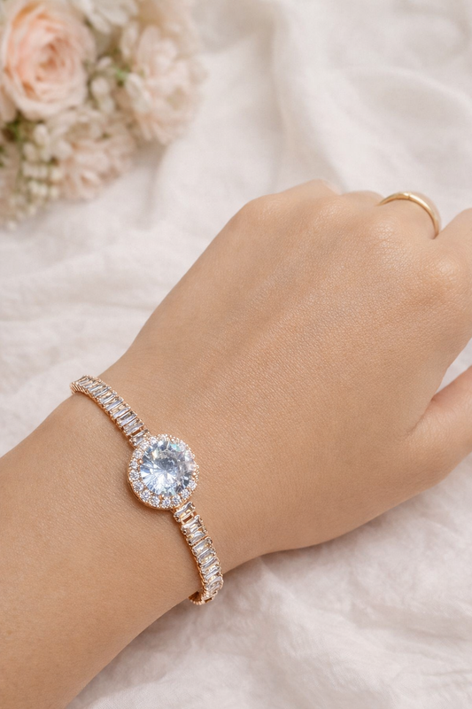 Crystal Halo Tennis Bracelet